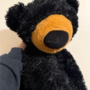 Plush Black and Orange Teddy Bear